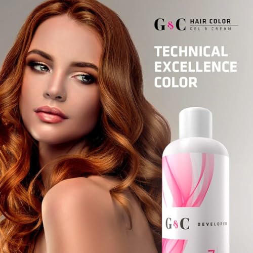 Gel & Cream 5 Volume Professional Lightening System Peroxide Developer with Collagen, Gentle on Sensitive Scalps, Italian-Made Hair Care, Hydrating & Nourishing, 33.8oz (1L) for Salon & Home Use