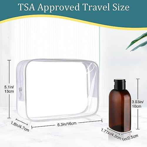 Cosywell Travel Bottles for Toiletries 4pcs 3.4oz Travel Shampoo and Conditioner Bottles TSA Approved Travel Size Containers Leak Proof Small Plastic Squeeze Bottles with Flip Cap