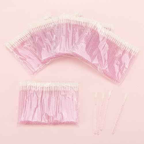 Tbestmax 500 Lip Applicators Disposable Lip Brushes Crystal Lipstick Lip Gloss Wands, Pink