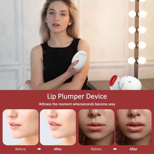 Electric Lip Vacuum Plumper, Bigger Lip Suction Plumper Tool, Lip Plumping Device, Lip Enhancer, Lip Augmentation Beauty Device, One Button to Switch Between 3 Gears (White)