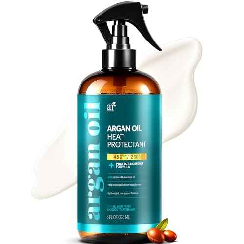 Artnaturals Thermal Hair Protector Spray - (8 Fl Oz / 236ml) - Heat Protectant Spray against Flat Iron Heat - Argan Oil Preventing Damage, Breakage and Split Ends - Sulfate Free (ANHA-0801)