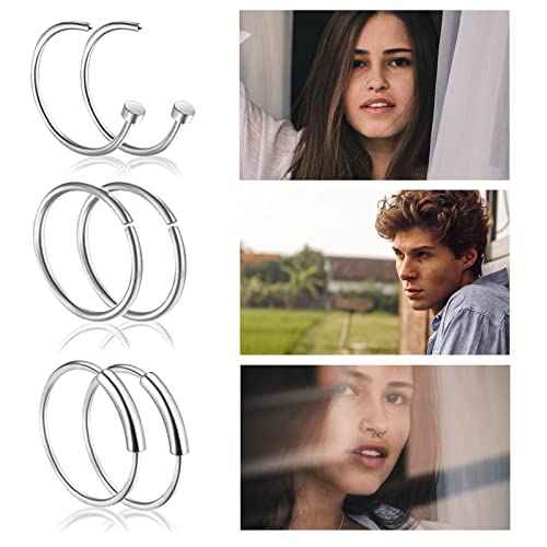 Nose Piercing Kit - 34pcs With Stainless Steel Needles 18G 20G, Clamps, Gloves, Rings, Nails for Body Piercing Supplies
