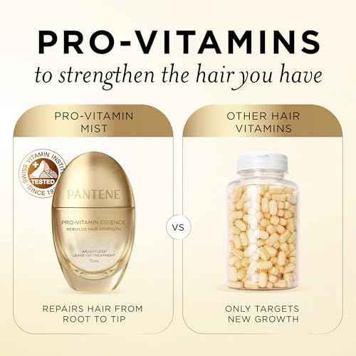 Pantene Pro-Vitamin Essence, Daily Repair Mist, Weightless Leave-On Treatment Strengthens & Rebuilds Damaged Hair, Reduces Breakage, 2.5 Fl Oz