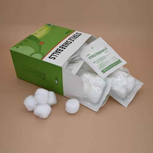 Cotton Sterile Wound Care Swabs - Individually Packaged, Sterilized (Cotton Balls (XL) (5pcs/Pack)), 1 Box