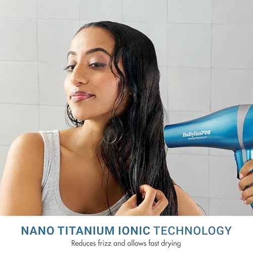 Nano Titanium 2000-Watt Blow Dryer with Concentrator Nozzle, Professional Grade Ionic Corded Styling Tool for Hair