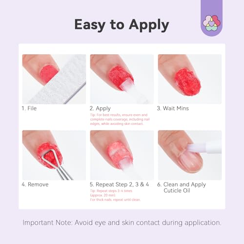 SAVILAND Pro Dip Powder Remover Kit - Gentle & Easy Dip Nail Removal Nail File & Scraper for Home Use, No Need Soaking & Wrapping (0.5 Fl Oz)