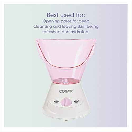 True Glow by Conair Gentle Mist Moisturizing Facial Steamer with Cleansing Brush