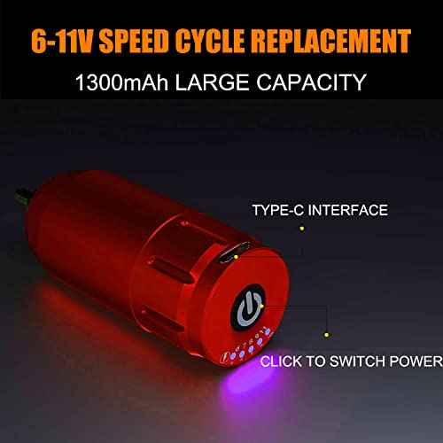 Tattoo Battery Power Supply RCA Spare Portable Rechargeable Cordless Motor for Tattoo Pen Rotary Tattoo Machine Permanent Makeup Equipment (RCA Red)