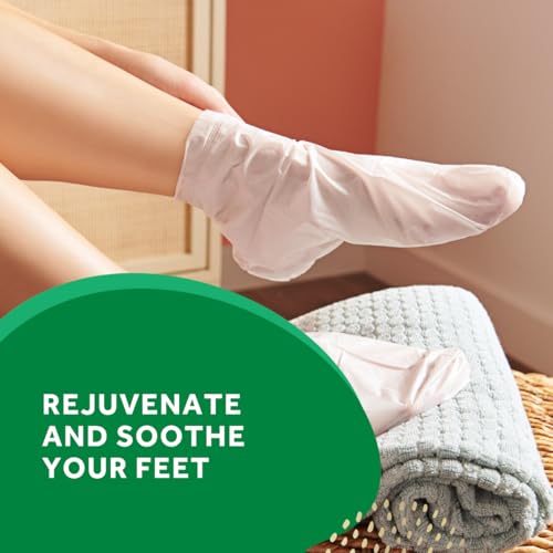 Amop? Pedi Mask 20-Minute Foot Mask, Intensely Moisturizing Socks, Paradise Found with Coconut Oil, Urea & Vitamin Complex for Long Lasting Hydration, No Added Fragrance, 3 pair (Packaging May Vary)