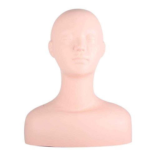 Mannequin PVC Manikin Head, Multifunction mannequin head model with shoulder, Head for hairdressers Mannequin head for Makeup Practice, Wig Hat Display, Eyelash Extensions,Tattoo