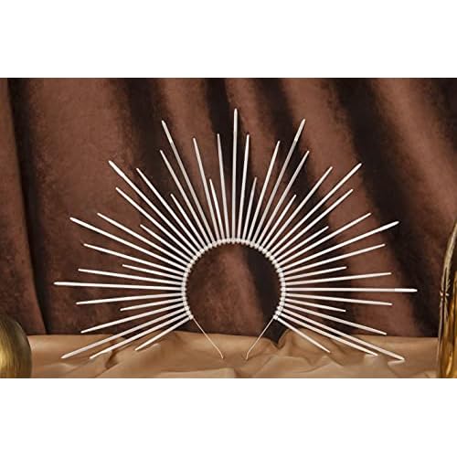Fantherin Women's Goddess Halo Crown Headband - Zip Tie Spiked Angel Headpiece Headdress for Cosplay Halloween Costume Party
