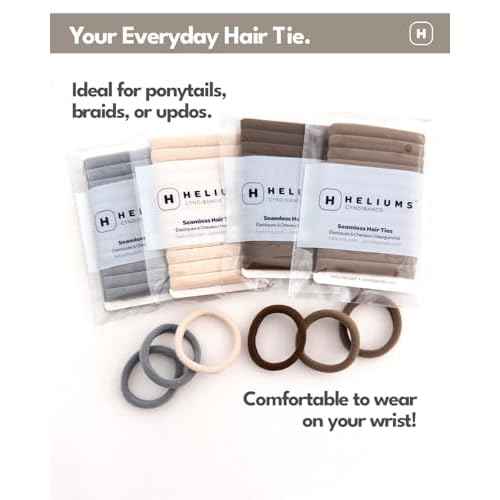 Cyndibands Seamless Hair Ties - Blonde - Gentle Hair Ties No Damage, Standard Size 1.5 Inch, Soft and Stretchy Nylon Fabric Ponytail Holders - 12 Count