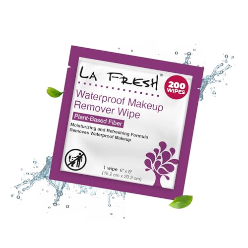 La Fresh 24/7 Makeup Remover Wipes, Easily Remove Waterproof Makeup and Moisturizing, Pack of 200 Individually Wrapped Wet Wipes, Skincare Travel Essentials