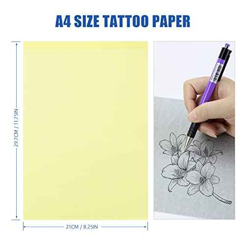 LIUMATE Tattoo Transfer Paper, 100 Sheets Tattoo Stencil Paper A4 Size, Stencil Paper for Tattooing 4 Layers, Thermal Stencil Paper DIY Tatt¥ï¥ï Tracing Paper for Tattoo Transfer Kit Tattoo Supplies