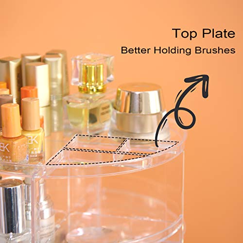 360 Rotating Makeup Organizer,Skincare Perfume Organizer,With Brush Holder Cosmetic Display Case Adjustable Detachable Shelves,Fits Bedroom Dresser or Countertop Multifunctional Cosmetic Holder