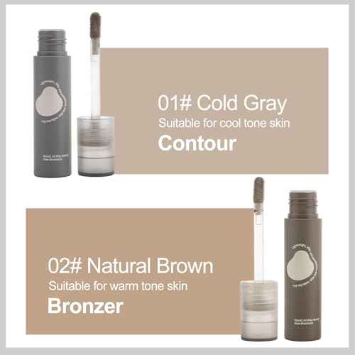 Erinde Cool Toned Liquid Contour Stick ? Cold Grey Cream Bronzer for Sculpted Look, Lightweight Blendable Matte Finish, Long Lasting Liquid Contouring Makeup, Vegan & Cruelty-Free, 102