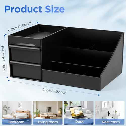 EXIN DECHEN Countertop Cologne Stand Shelves, Organizador de Perfumes, Estante para Perfumes, Dresser Organizer, Bedroom Essentials, Gifts for Men, Black