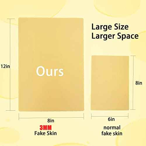 3mm Tattoo Practice Skin, 3 Pcs 12x8" 3mm Thick Silicone Fake Skin Blank Double Sides Soft Skin, Tattooing Microblading Eyebrow Lip Practice Sheet for Beginners and Artists (3Pcs I 3mm)