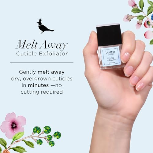 butter LONDON Cuticle Remover Liquid, Melt Away - Cuticle Softener Oil Exfoliator Gently Removes Dry & Overgrown Skin - Nail Care for Clean & Healthy-Looking Nails, Home Manicure & Pedicure
