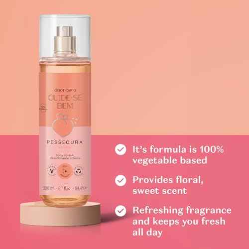 O Botic?rio Cuide-se Bem Peach Body Splash, Floral Fruity Fragrance Mist with Peach Notes, 6.7 Ounce (200ml)