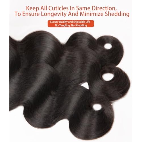 MLIP Raw Bundles Human Hair Body Wave, No Tangle Shedding, Keep Texture Silky Soft After Multiple Washes, 15A Raw Indian Hair Bundles 22 Inches, Triple Lifespan 3X