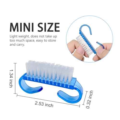 4 Pack Handle Grip Nail Brushes, Colorful Mini Fingernail Brush, Hand Scrub Cleaning Brushes for Nails and Toes, for Women Men