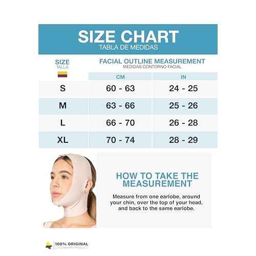 Sonryse MAC32VE Post Surgery Chin Lift After Lipo Compression Chin Support Garment Post Surgical Facial Beige M