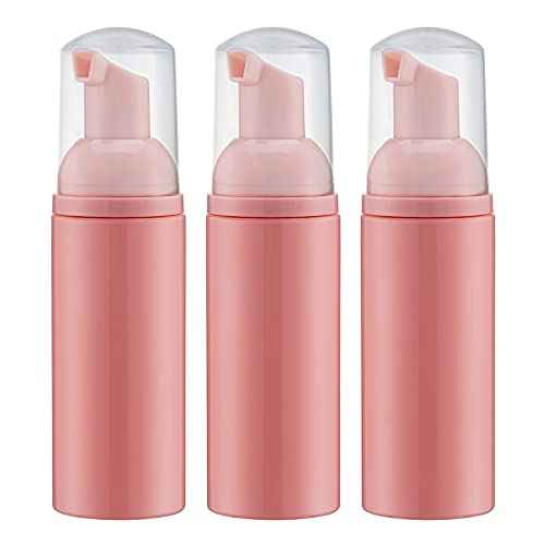 Tekson Foam Pump Bottle (Pink), Empty Travel Size Foam Dispenser Pump for Soap Shampoo, Lash Cleanser(60ml, 3PCS)