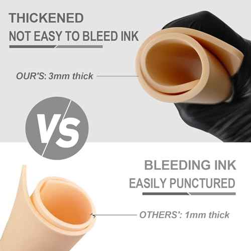 Tattoo Practice Skins 3MM with Transfer Paper - Autdor 25Pcs Thick Fake Skin and Stencil Paper Kit Includes 20Pcs Tattoo Papers and 5Pcs Double Sided Blank Tattoos Skin Practice 3mm