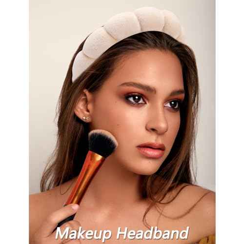 VELSCRUN 6 Pack Spa Headband, Makeup Headband, Face Wash Headbands, Skincare Headbands, Brown Sponge Hair Band Bow Tie Spa Head Band for Washing Face Wristband Set Hair Accessories for Women