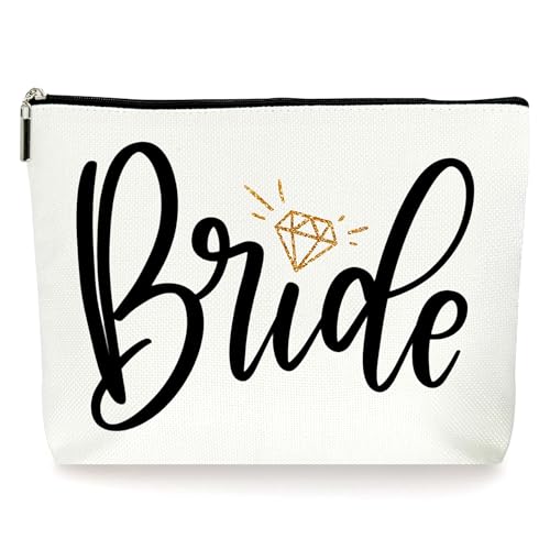 Bride Makeup Bag, Bride Essentials for Wedding Day, Bride Emergency Kit for Wedding Day, Engaged Gifts for Her, Wedding Gifts for Women, Makeup Bag Cosmetic Bag Travel Pouch Gift. (091)