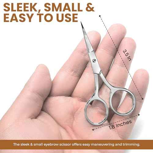Utopia Care Eyebrow Scissors, Professional Stainless Steel Small Shears for Men and Women Cuticle Nail Scissors, Nose Hair Scissors for Grooming Mustache, Beard, Eyelashes, Ear Hair Trimming, Silver
