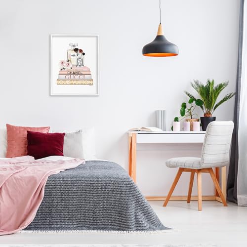 Stupell Industries Fashion Essentials with Iconic Glam Brands, Design by Amanda Greenwood White Framed Wall Art, 24x30