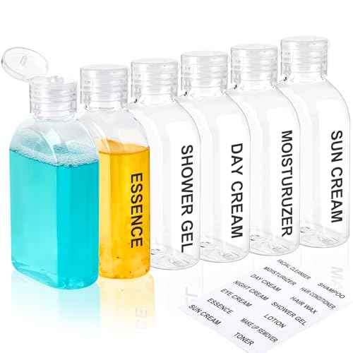 TUZAZO 6 Pack Travel Bottles for Toiletries 3.4oz/100ml Travel Size Containers TSA Approved, Clear Plastic Lotion Bottle Refillable Squeeze Bottles with Flip Cap for Shampoo, Conditioner & Lotion