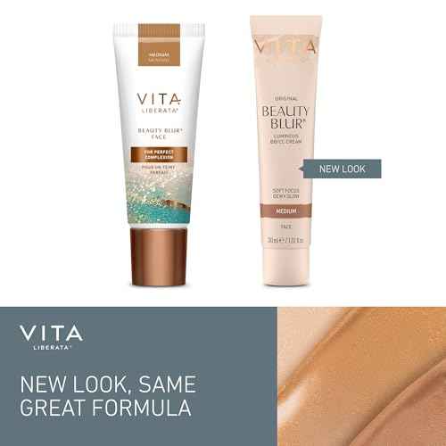 Vita Liberata Beauty Blur Face - Medium, BB Cream, Hydrating Skin Finish, Radiant Glow & Flawless Complexion, 1.01 fl oz