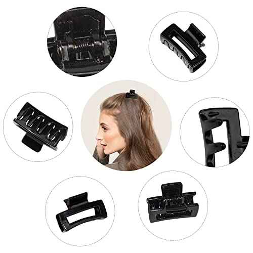 Small Tiny Claw Hair Clips for Women Girls for Thin/Medium Thick Hair, 1.5 Inch Mini Hair Jaw Clips Matte Rectangle Nonslip Clip with Gift Box (Matte+shiny color series)