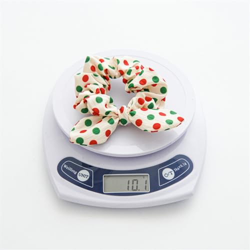 5 Pcs Bunny Ear Hair Bow Scrunchies for Girls Women, Christmas Hair Ties with Bows Snowflake Polka Plaid Hair Ties for Girls Kids Women Cute Scrunchies for Party Gift (8Pcs)