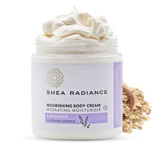 Shea Radiance Nourishing Body Cream with Colloidal Oatmeal | Hydrating Moisturizer for Sensitive Skin | Gentle Hydration with Long Lasting Moisture | Lavender Bliss 8 oz