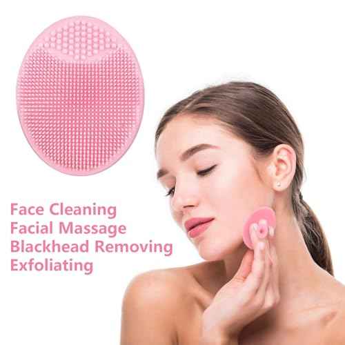 MCIGICM 20PCS Face Scrubber,Silicone Facial Cleansing Brush Face Exfoliator Pads Face Scrub Brush for Skin Facial Scrubber Facial Cleanser Brush