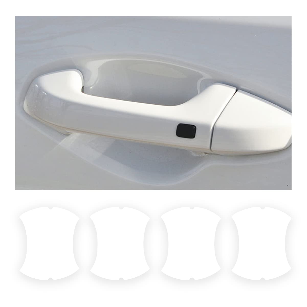 4PCS Carbon Fiber Car Door Handle Protectors, Universal Anti-Scratch Guard Stickers Fit Most Cars