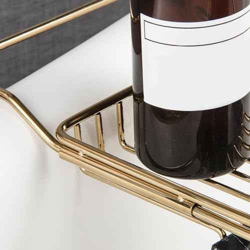 Stainless Steel Bathtub Caddy Tray, Expandable Bath Tub Table, Adjustable Bathroom Tray, Bath Organizer Tub Shelf,Silver,26.8~35.4in