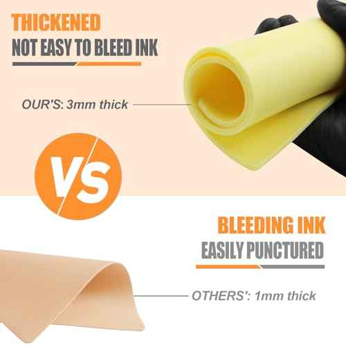 5Pcs Large Tattoo Practice Skins, 3mm Thick Fake Skin 12"x8" - Realistic Reusable Silicone Sheet for Beginners & Professional Artists Tattoo Skin with Storage Box