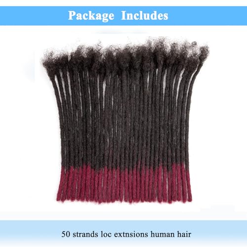 Dreadlock Extension Human Hair 10inch 0.6cm Width 100% Permanent Huamn Hair Loc Extension Can Be Dyed Bleached Curled Handmade Loc Extension for Men Women,50strands