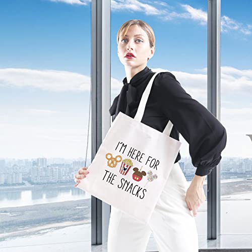 GJTIM Snacks Lover Gift Family Vacation Gift Snacks Travel Bag I¡¯m Here For The Snacks Makeup Bag (For The Snacks Tote)