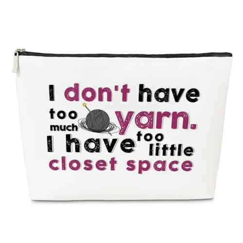 JioJio Chan Knitting Accessory for Women Makeup Bag, Crocheting Stuff Accessory and Gadget, Knitting Supply Yarn Project Bag
