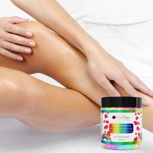Red Rose Naturals Whipped Rainbow Glow Body Butter, Fruity Scent, Infused with Fruit extracts, 8 Oz, Non-Greasy, Creamy & Moisturizing Shea Butter - Nourishing Skincare for All Skin ? Vegan