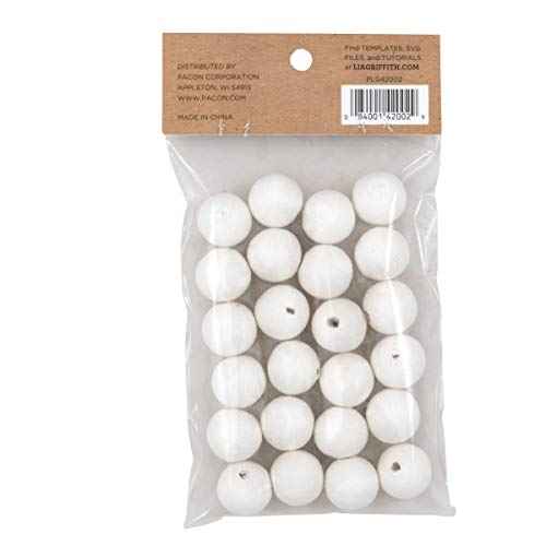 Lia Griffith Cotton Spun Paper Balls, White, 20mm, 24 Count