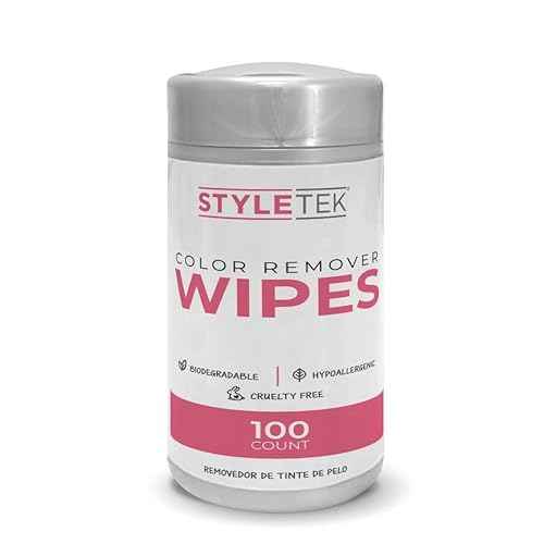 COLOR REMOVER WIPES, 100 PER CANNISTER, HAIR DYE REMOVER, SENSITIVE AND NON-IRRITATING, BIODEGRADABLE FABRIC