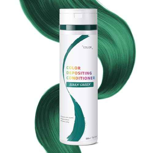 Color Depositing Conditioner, Semi Permanent Hair Color - In-Shower, Temporary Hair Color, Free of Damaging Chemicals, 7 Fl Oz, Green