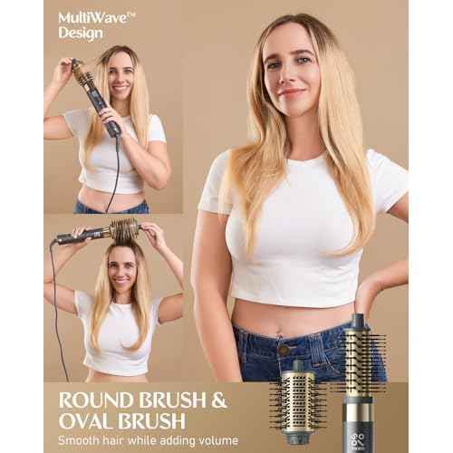 FanttikSolo 6 in 1 AirWave Air Auto Wrap Styler, Ionic Hair Dryer Brush for Curling, Straightening, Volumizing and Drying, Hair Multi-Stylers with Storage Bag, Curlers, Smooth Brush, Concentrator